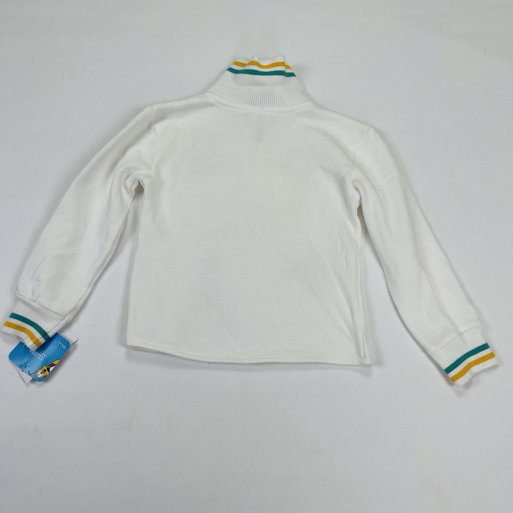 Mickey Mouse & Friends white quarter-zip fleece pullover top Sweatshirt New 4T - Picture 12 of 14